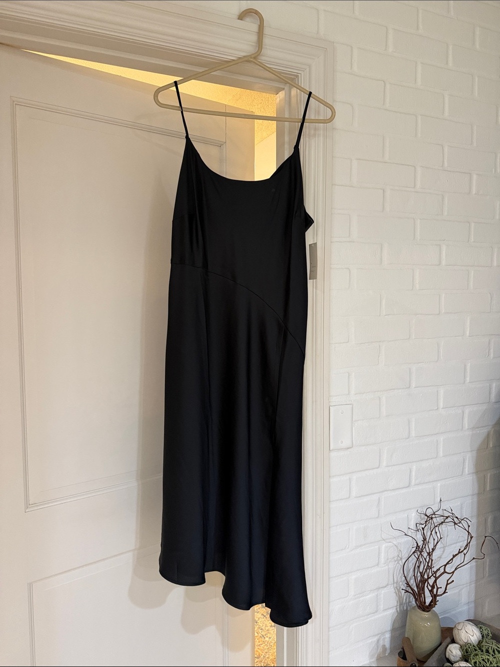 Black silky slip dress from target